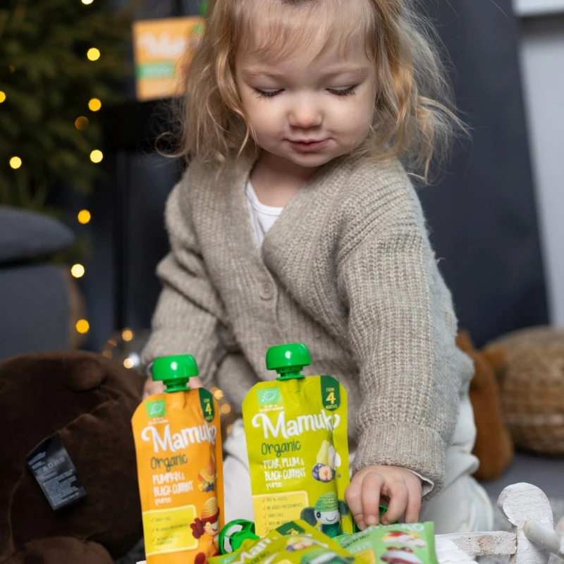 Moliūgų ir juodųjų serbentų tyrelė Mamuko BIO, 100 g