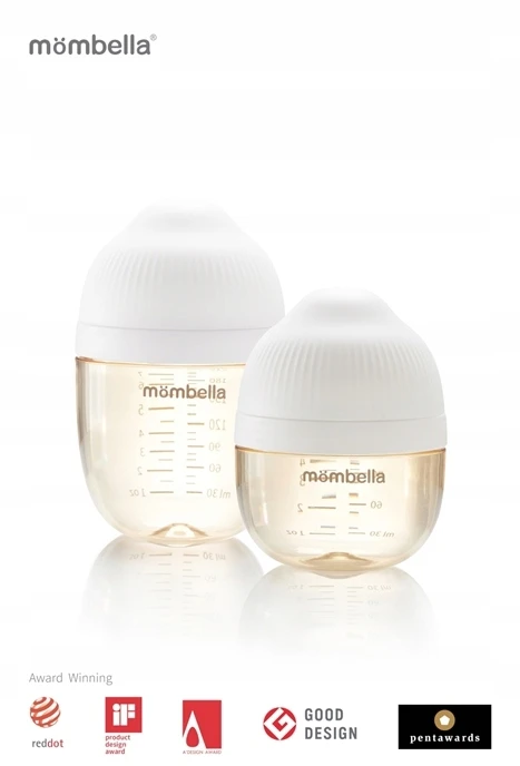 Mombella Anti-colic Baby Bottle 3M Ivory PPSU 210ml Naujas