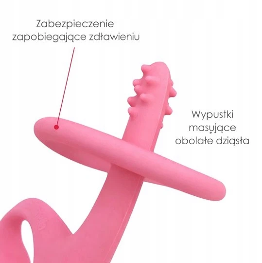 Mombella Dancing Elephant Teether rožinė