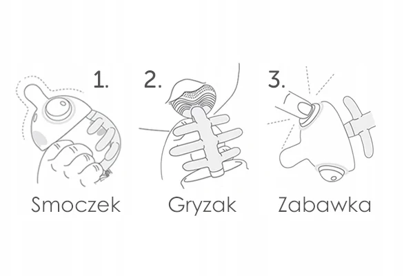 MOMBELLA Kūdikių nurijimo guminukas ramybes irkliukas silikoninis žuvytė 3 viename