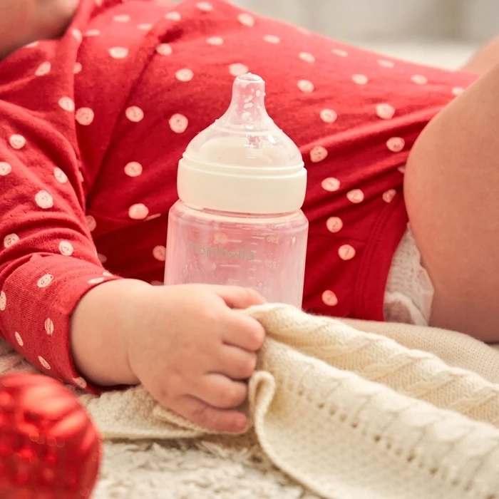 Mombella stiklinis kūdikių buteliukas nuo pilvo dieglių Classic Ivory 180ml