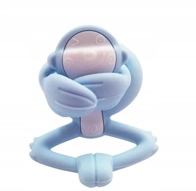 Mombella Teether rankena Monkey Toy mėlyna
