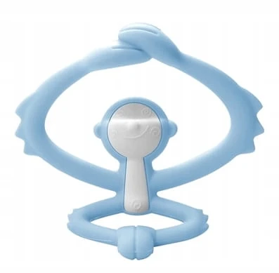 Mombella Teether rankena Monkey Toy mėlyna
