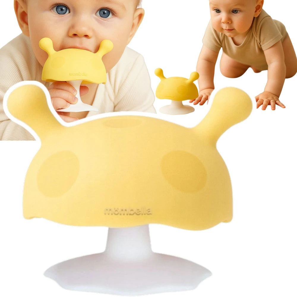 MOMBELLA TEETHER SOOTHING MSHROOM krūtų forma dantims geltona