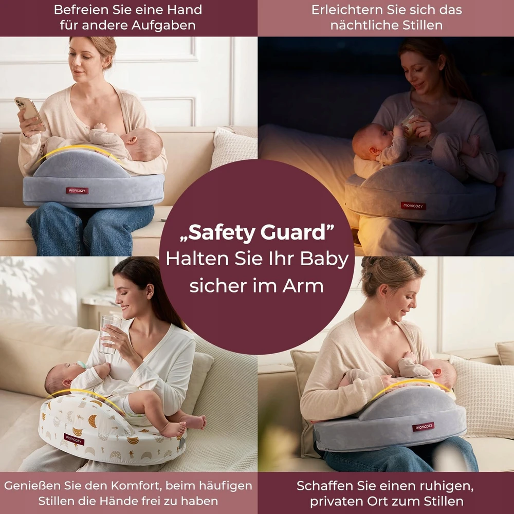 MOMCOZY Ergonomiška maitinimo pagalvė 57cm Atminties putos Reguliuojama
