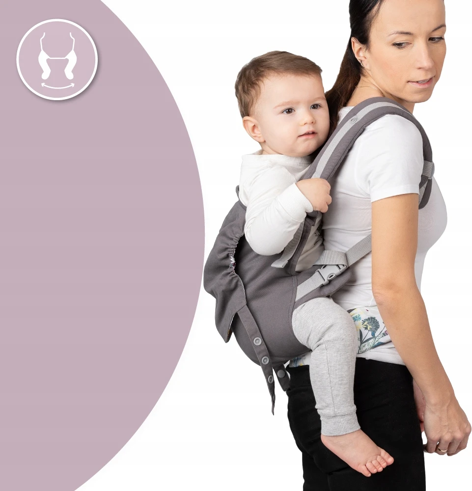 MoMi COLLET gėlių nešynė kūdikiui - 2in1 gobtuvas, 2 padėtys, iki 15kg
