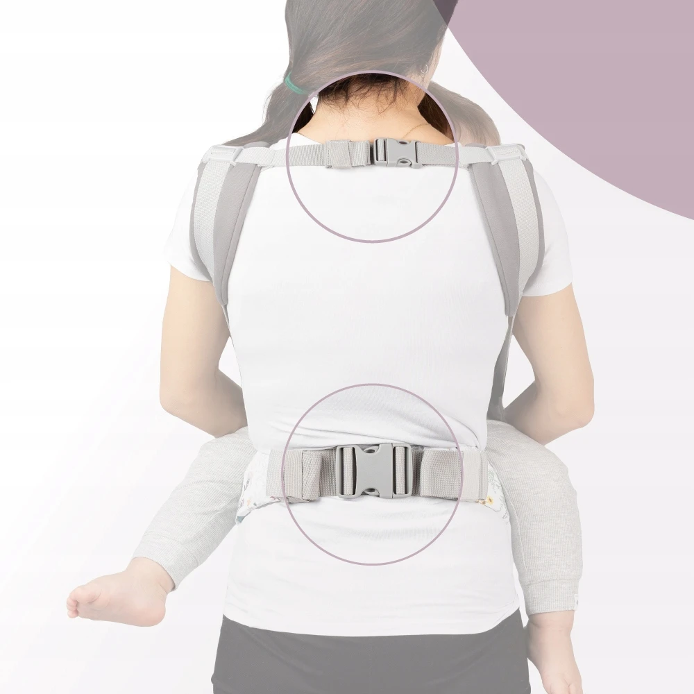 MoMi COLLET gėlių nešynė kūdikiui - 2in1 gobtuvas, 2 padėtys, iki 15kg