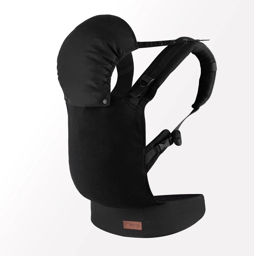 MoMi COLLET nešynė, juoda - 2in1 gobtuvas, 2 pozicijos, iki 15kg