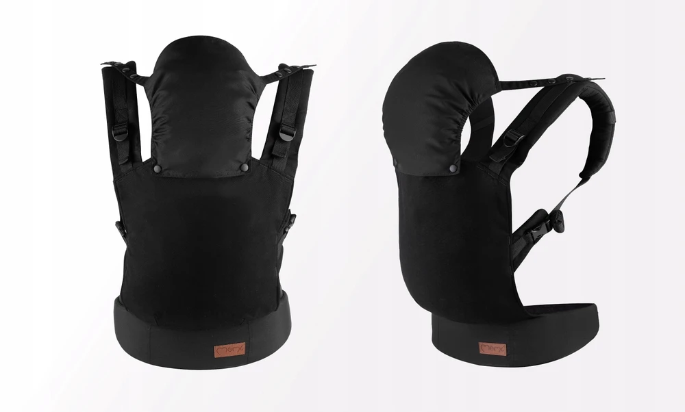 MoMi COLLET nešynė, juoda - 2in1 gobtuvas, 2 pozicijos, iki 15kg