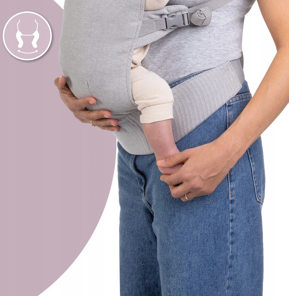 MoMi COLLET nešynė, pilka - 2in1 gobtuvas, 2 pozicijos, iki 15kg