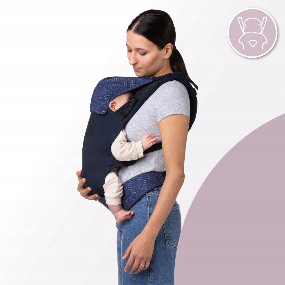 MoMi COLLET nešynė, tamsiai mėlyna - 2in1 gobtuvas, 2 pozicijos, iki 15 kg