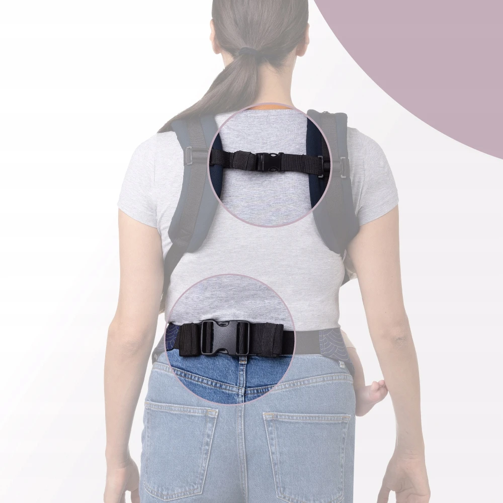MoMi COLLET nešynė, tamsiai mėlyna - 2in1 gobtuvas, 2 pozicijos, iki 15 kg
