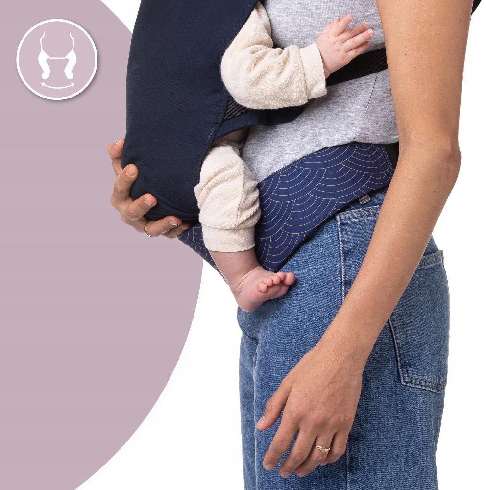 MoMi COLLET nešynė, tamsiai mėlyna - 2in1 gobtuvas, 2 pozicijos, iki 15 kg