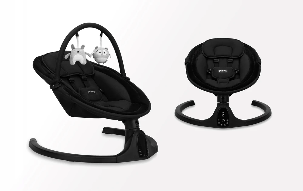 MoMi KENANI elektrinis rokeris, juodas - bouncer, melodijos, Bluetooth pultelis