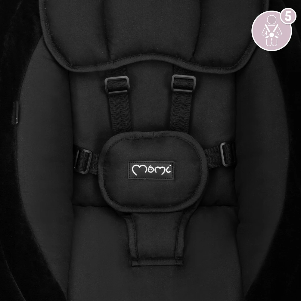 MoMi KENANI elektrinis rokeris, juodas - bouncer, melodijos, Bluetooth pultelis