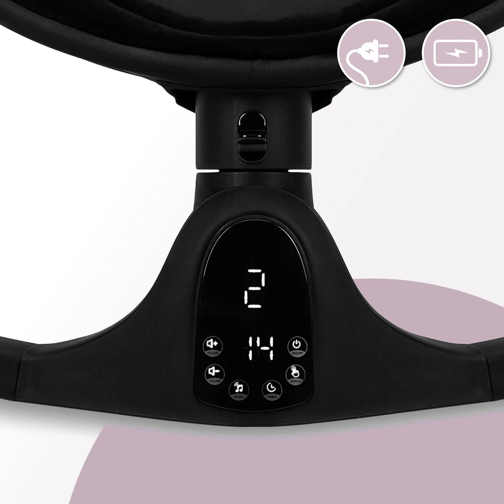MoMi KENANI elektrinis rokeris, juodas - bouncer, melodijos, Bluetooth pultelis