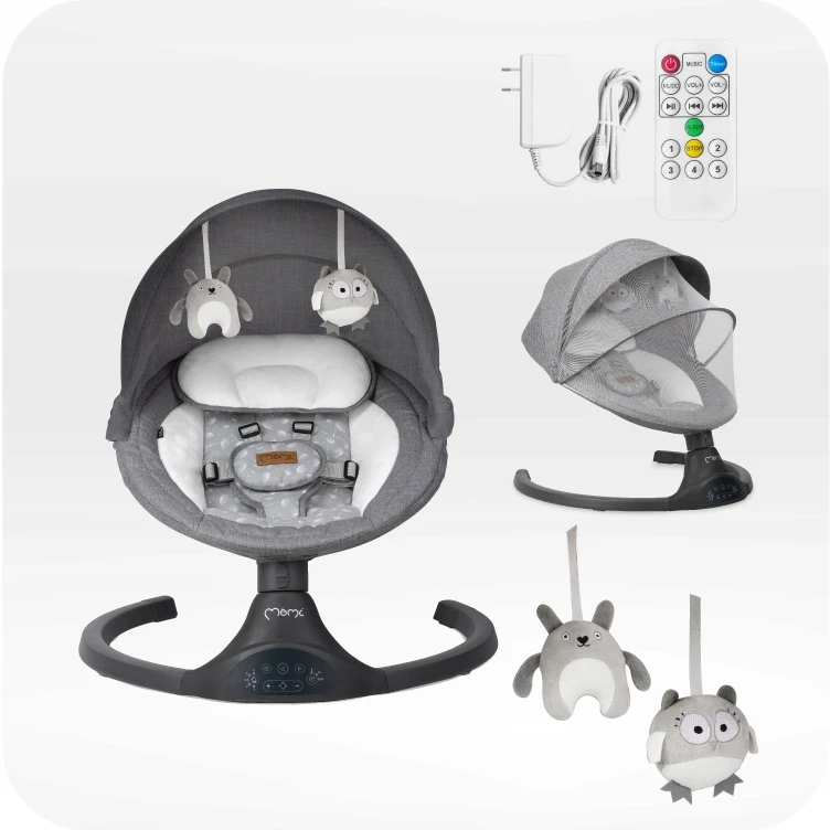 MoMi KENANI tamsus elektrinis rokeris - bounceris su bluetooth melodijomis ir nuotolinio valdymo pulteliu