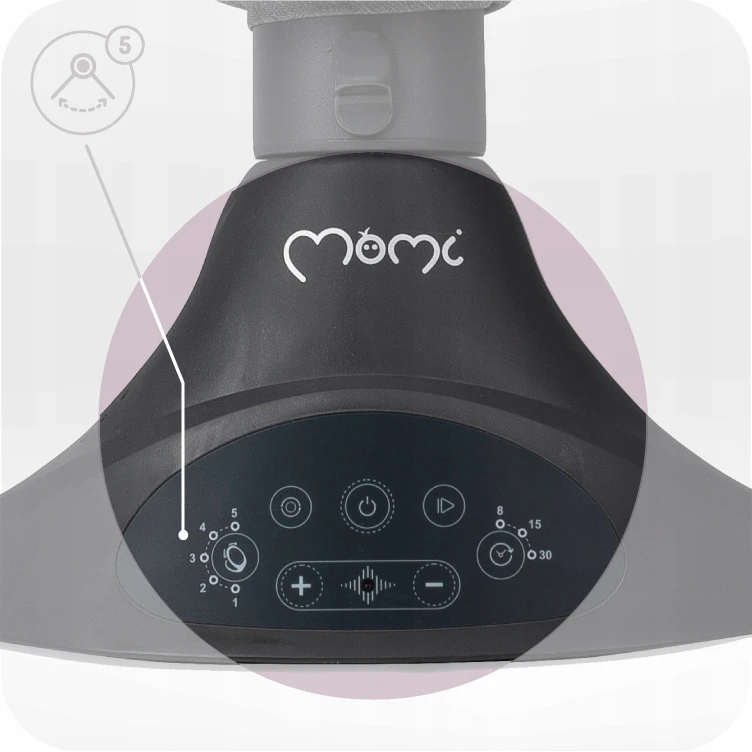 MoMi KENANI tamsus elektrinis rokeris - bounceris su bluetooth melodijomis ir nuotolinio valdymo pulteliu
