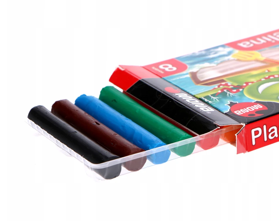 Mona plastilinas 8 spalvų minkšta vaško pagrindo plastiko masė vaikams 1 vnt.