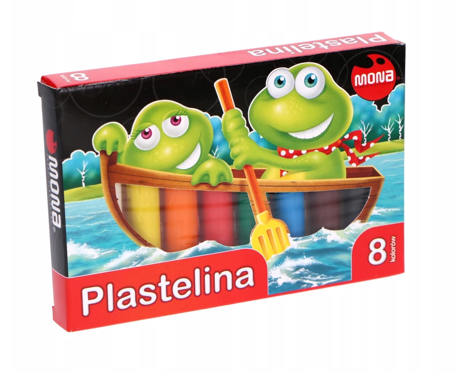 Mona plastilinas 8 spalvų minkšta vaško pagrindo plastiko masė vaikams 1 vnt.
