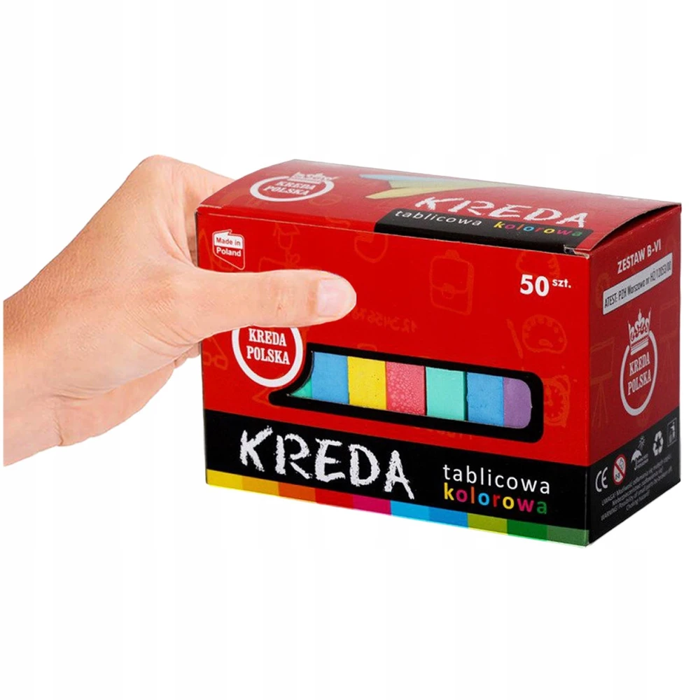 Mona SPALVOTA MOKYKLINĖ KREIDA LENTAI. SPALVINGA KREIDA