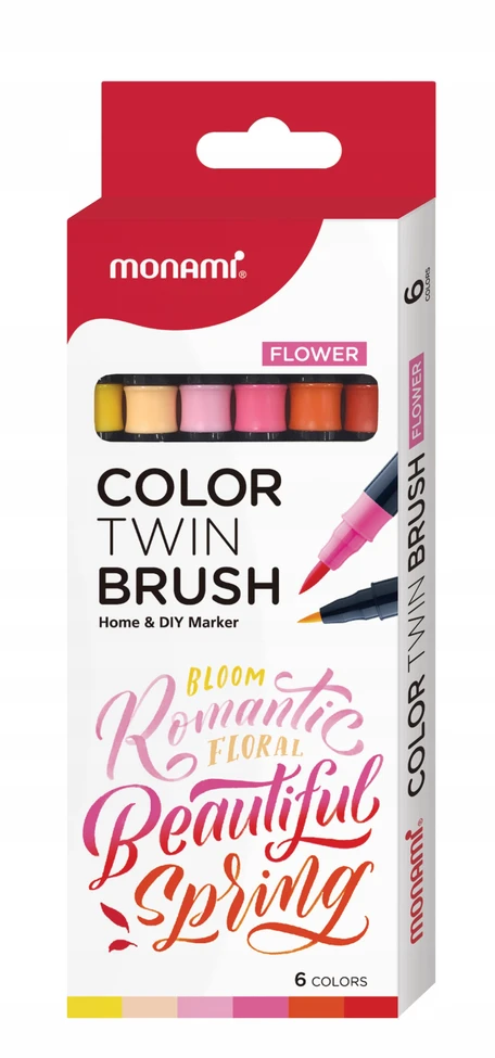 Monami Color Twin 6 spalvų gėlių rašikliai