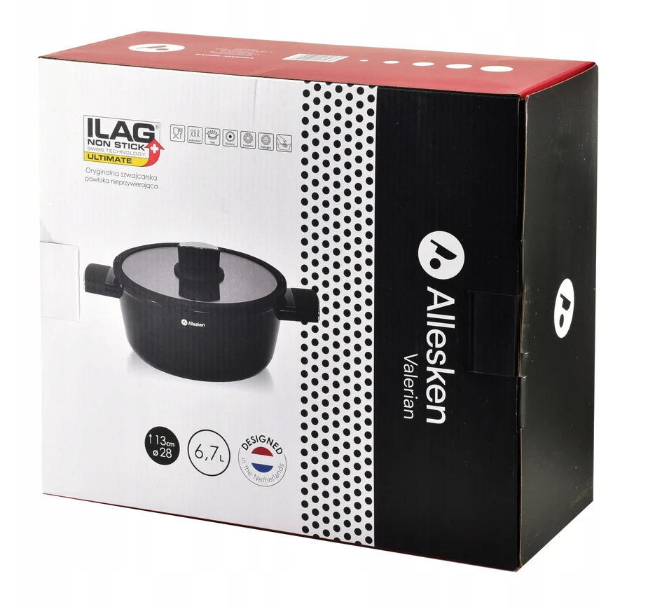 Mondex Indukcinis puodas 28cm 6,7L su nepridegančiu dangteliu virtuvei