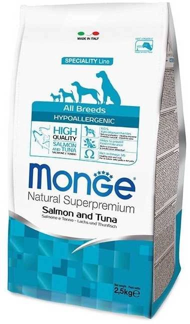 Monge Hypoallergenic adult sausas pašaras suaugusiems šunims su lašiša ir tunu 12kg
