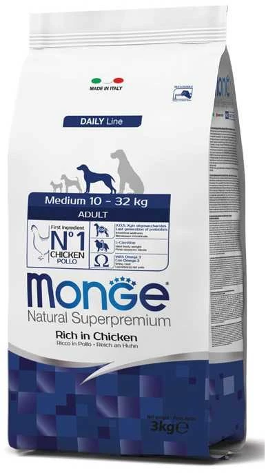 Monge medium adult visavertis sausas pašaras su vištiena 12kg