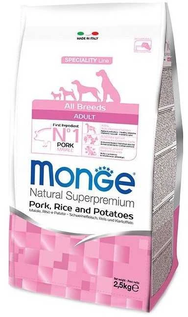 Monge spec. line adult sausas pašaras suaugusiems šunims su kiauliena, ryžiais ir bulvėmis 12kg