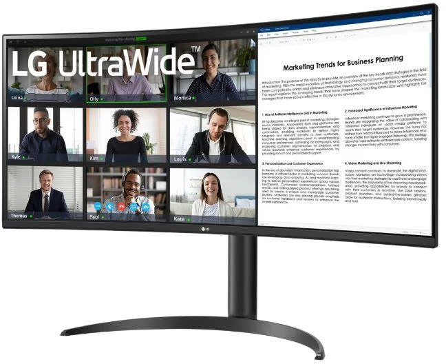 Monitorius LG | 34WR50QK-B | 34 " | VA | QHD | 21:9 | 100 Hz | 5 ms | 3440 x 1440 pikselių | 240 cd/m² | HDMI jungtys quantity 2