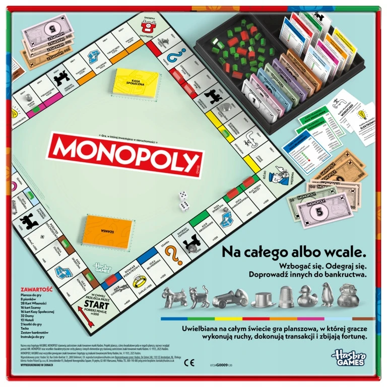Monopoly Classic Refresh žaidimas Lenkiška versija Hasbro G0009