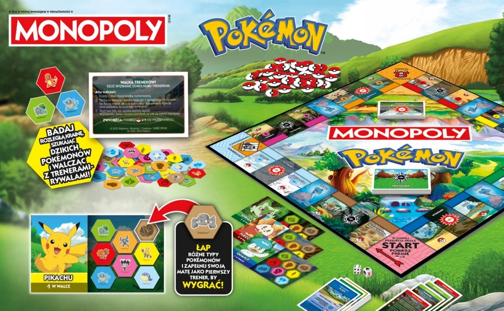 „Hasbro Monopoly Pokémon“ stalo žaidimas (lenkų kalba)