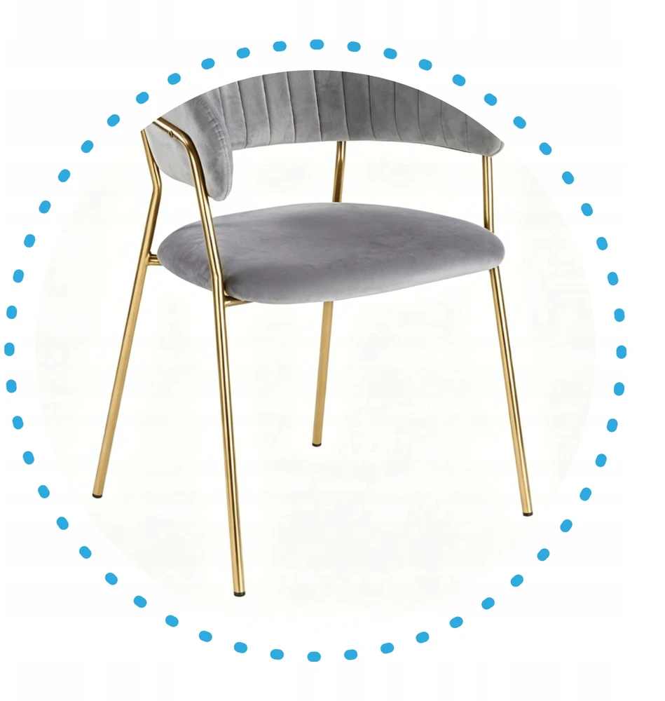 Monovo Glamour Modern Velvet kėdė valgomajam, Ash Pilkas HAVANA