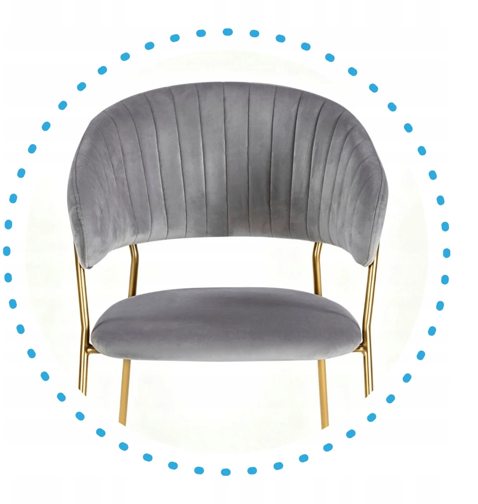 Monovo Glamour Modern Velvet kėdė valgomajam, Ash Pilkas HAVANA