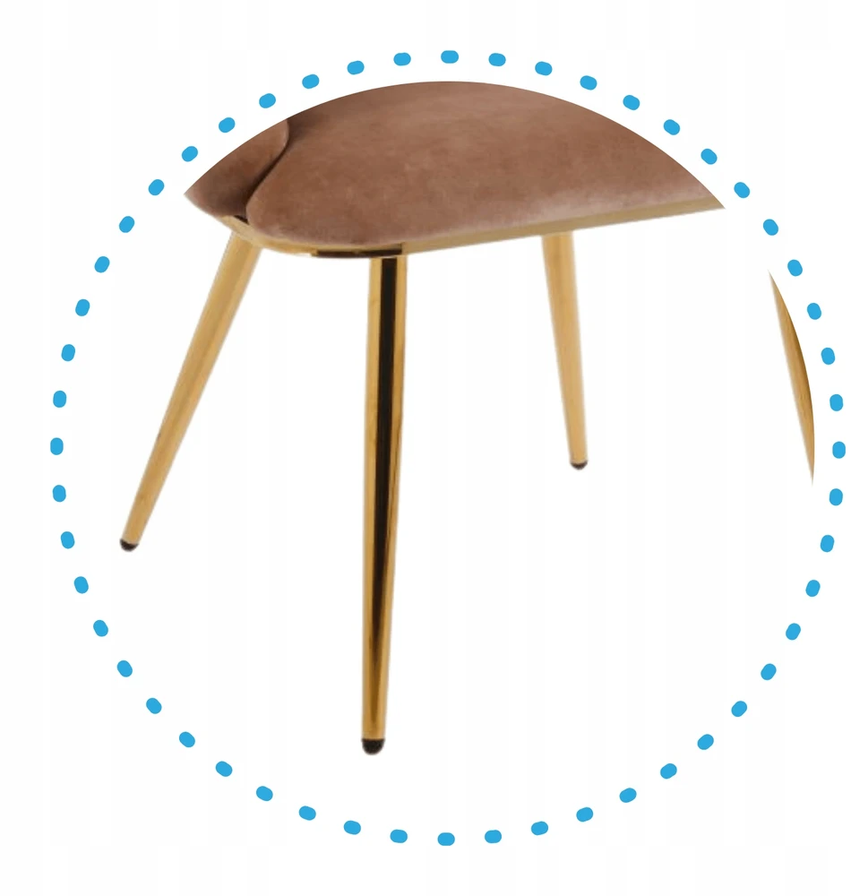 Monovo Glamour Veliūrinė kėdė kapučino valgomajam Golden Legs Velvet BUBBLE