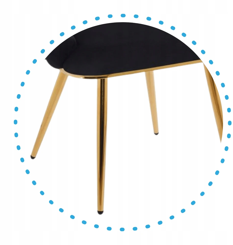 Monovo Glamour Veliūrinė kėdė svetainei valgomajam Juodas Gold Legs Velvet BUBBLE
