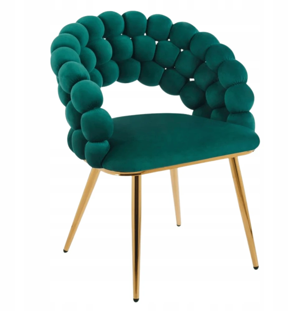 Monovo Glamour Veliūrinis kėdžių butelis Žalias Gold Velvet Pintos kojos BUBBLE
