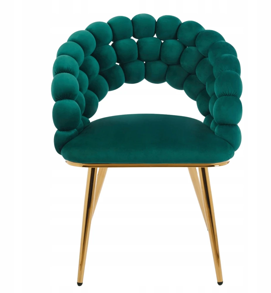 Monovo Glamour Veliūrinis kėdžių butelis Žalias Gold Velvet Pintos kojos BUBBLE