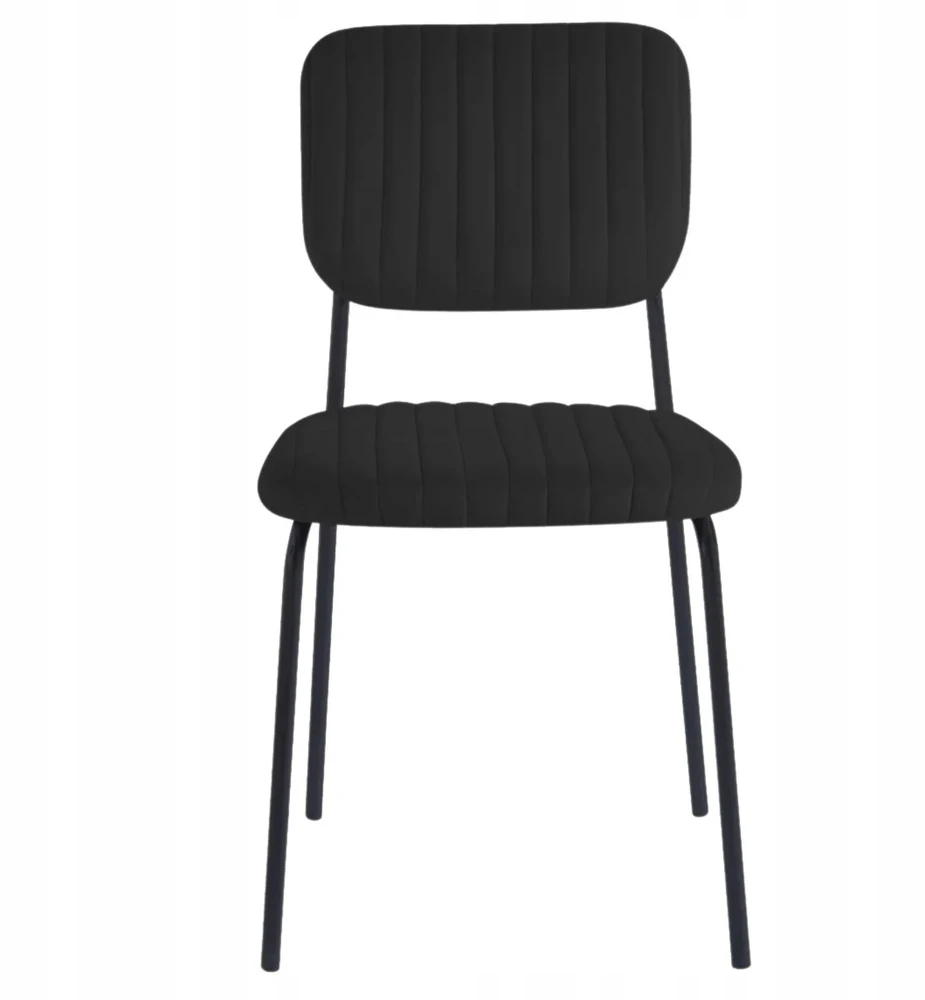 Monovo Juoda minkšta aksominė kėdė svetainei Loft Velvet Metal RIBON