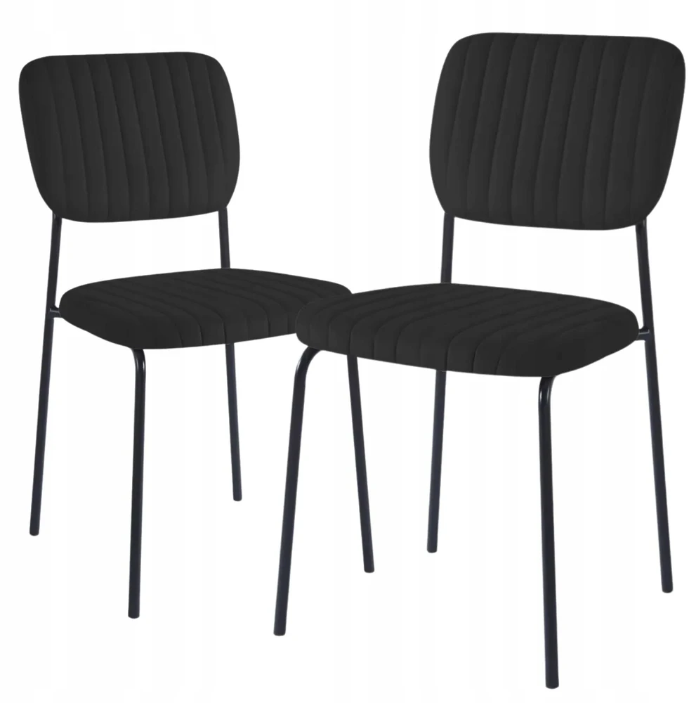 Monovo Juoda minkšta aksominė kėdė svetainei Loft Velvet Metal RIBON