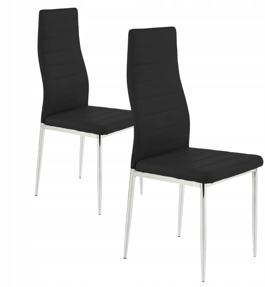 Monovo Juoda vakarienės kėdė virtuvei valgomajam Eco-Leather Metal Chorm MERA