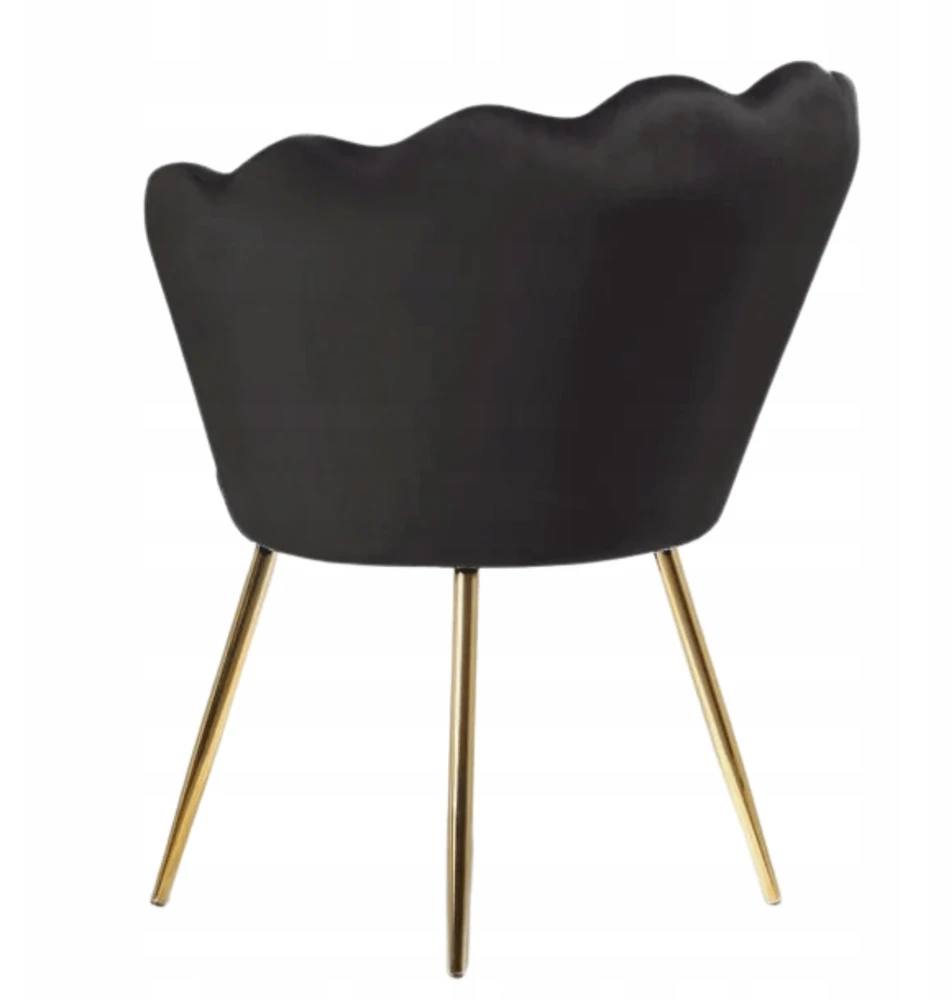 Monovo Juodas Glamour Gold Minkšta šukutės kėdė