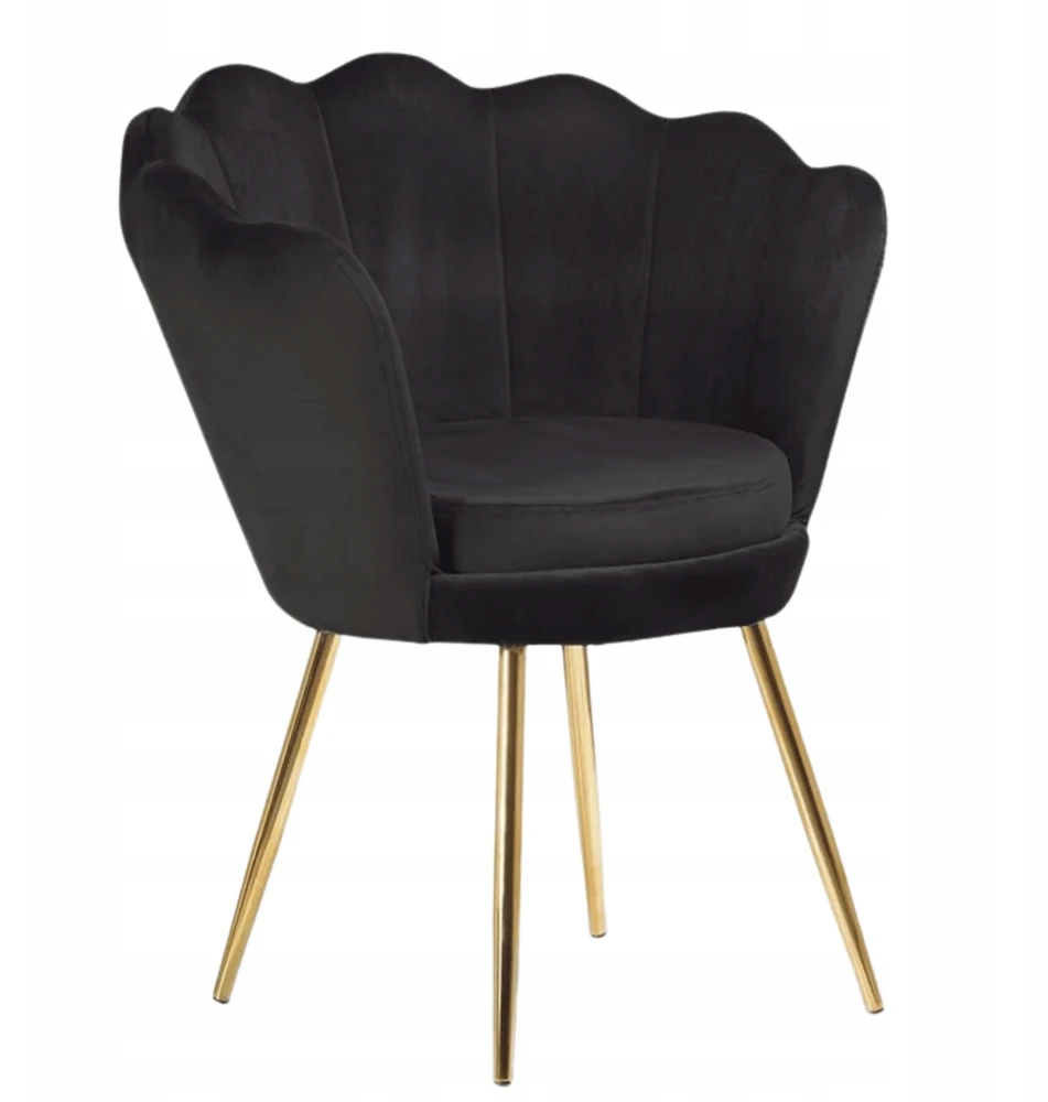 Monovo Juodas Glamour Gold Minkšta šukutės kėdė