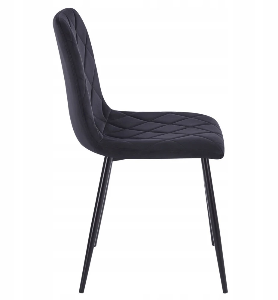 Monovo Loft Glamour Minkšta kėdė valgomajam Velvet Riviera 100 Juodas FORE