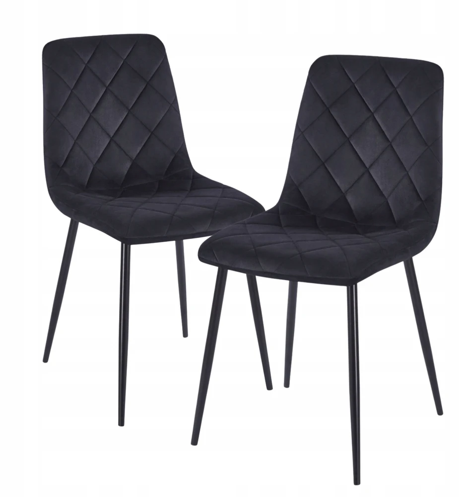 Monovo Loft Glamour Minkšta kėdė valgomajam Velvet Riviera 100 Juodas FORE