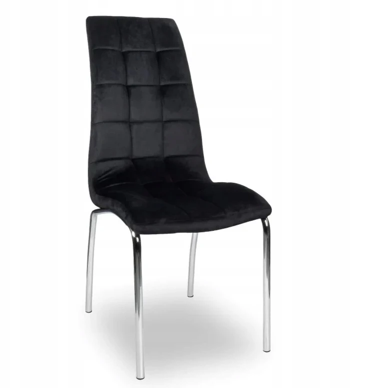 Monovo Minkšta dygsniuota kėdė svetainei, Juodas Velvet Modern KONE