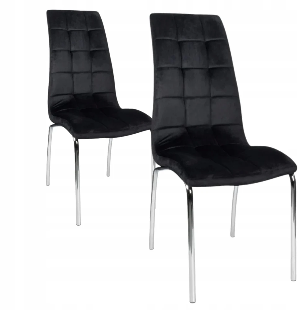 Monovo Minkšta dygsniuota kėdė svetainei, Juodas Velvet Modern KONE
