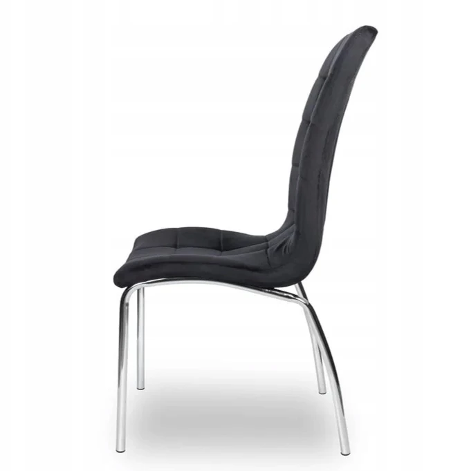 Monovo Minkšta dygsniuota kėdė svetainei, Juodas Velvet Modern KONE