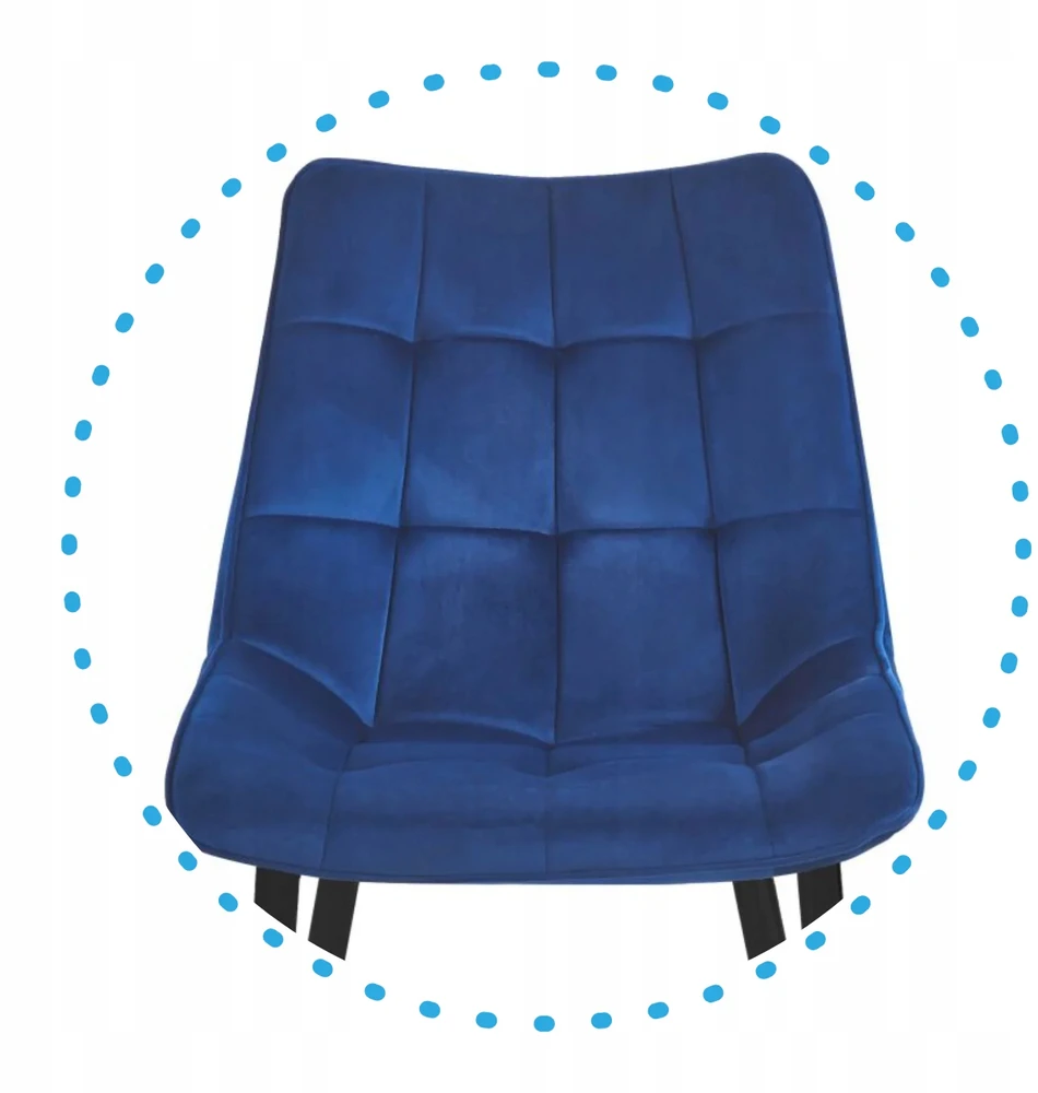 Monovo Minkšta kėdė lofto svetainei Dygsniuotas Velvet Tamsiai mėlynas CHIC Velvet